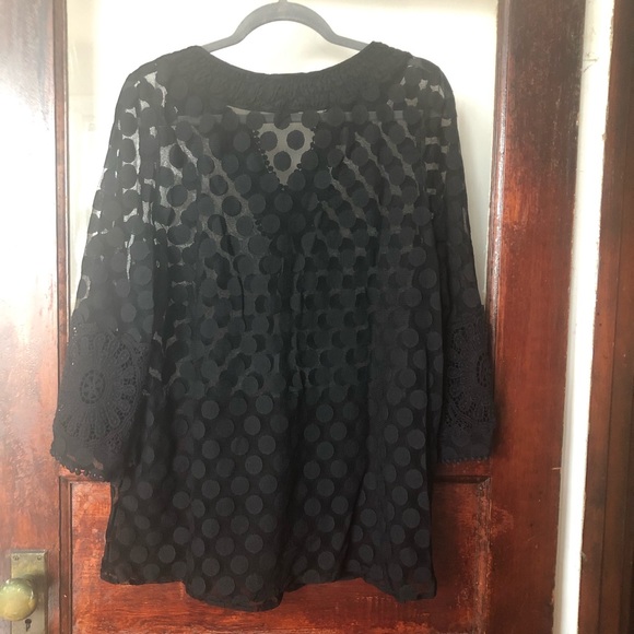 Alfani Tops - Alfani Sheer Mesh Polka Dot Top